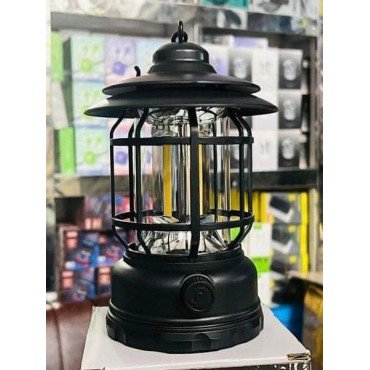 Rechargeable Retro Camping Lamp (Black Color)